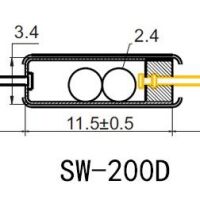 Vibratie sensor two balls single direction tilt sensitive trigger switch SW-200D afmetingen 02